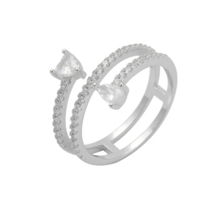 טבעת עשויה כסף אמיתי 925 בשיבוץ אבני זרקון